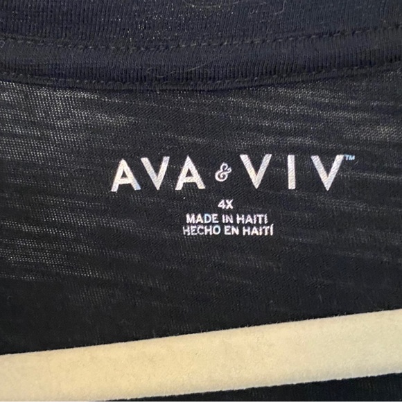 Ava & Viv Black V-Neck Tee Women’s Plus Size 4x - Picture 8 of 10